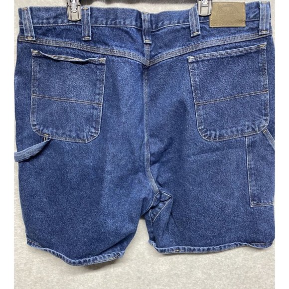 Cabelas Mens Utility Denim Jeans Carpenter Shorts Size 44 Medium Wash  8” inseam - Picture 2 of 6